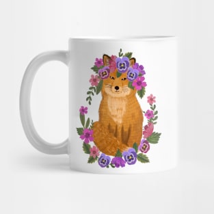 Fox with floral wreath Mug